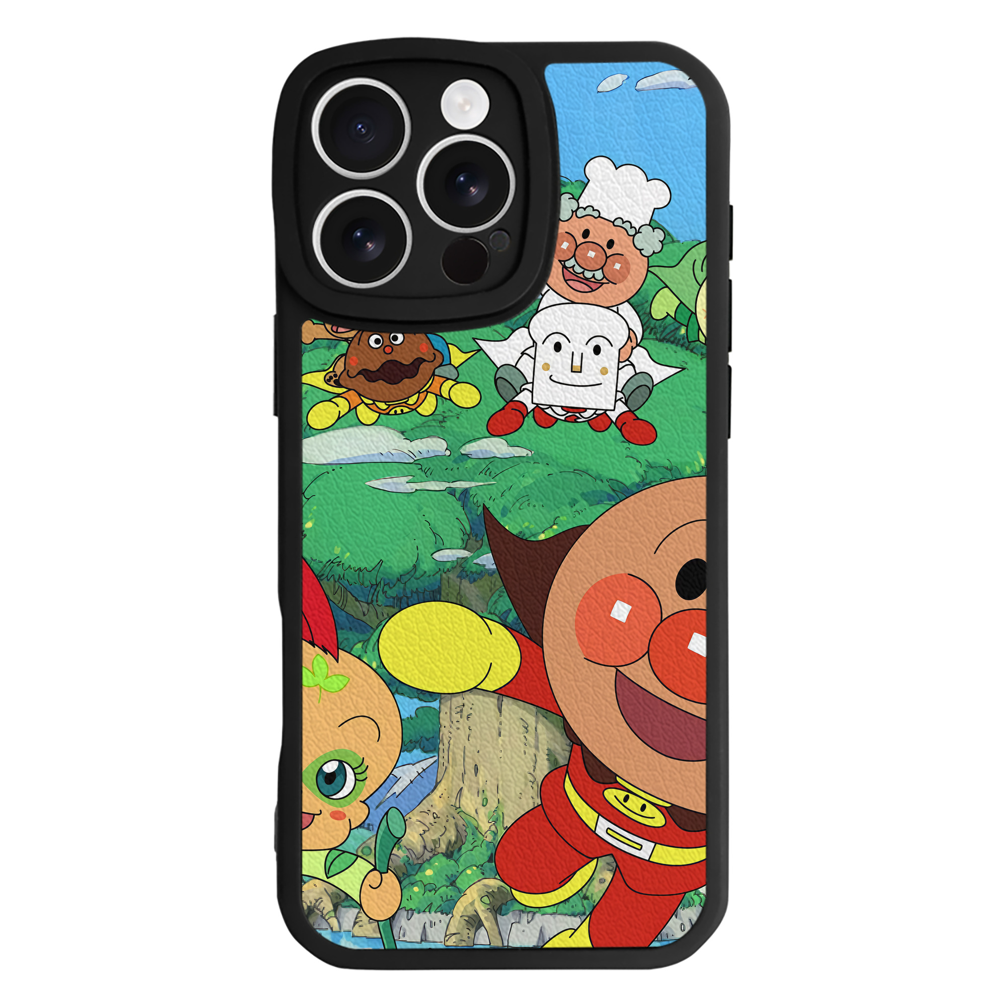 （画像用） アンパンマン Anpanman 【iPhone 16シリーズ対応】シリコンスマホケース（レザー調） 材質：シリコン